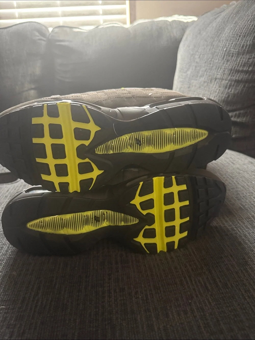 Nike Air Max 95 Men's Sneakers - Grey with Neon Yellow Accents